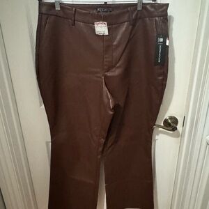 bagatelle Dark Brown Faux Leather Trousers